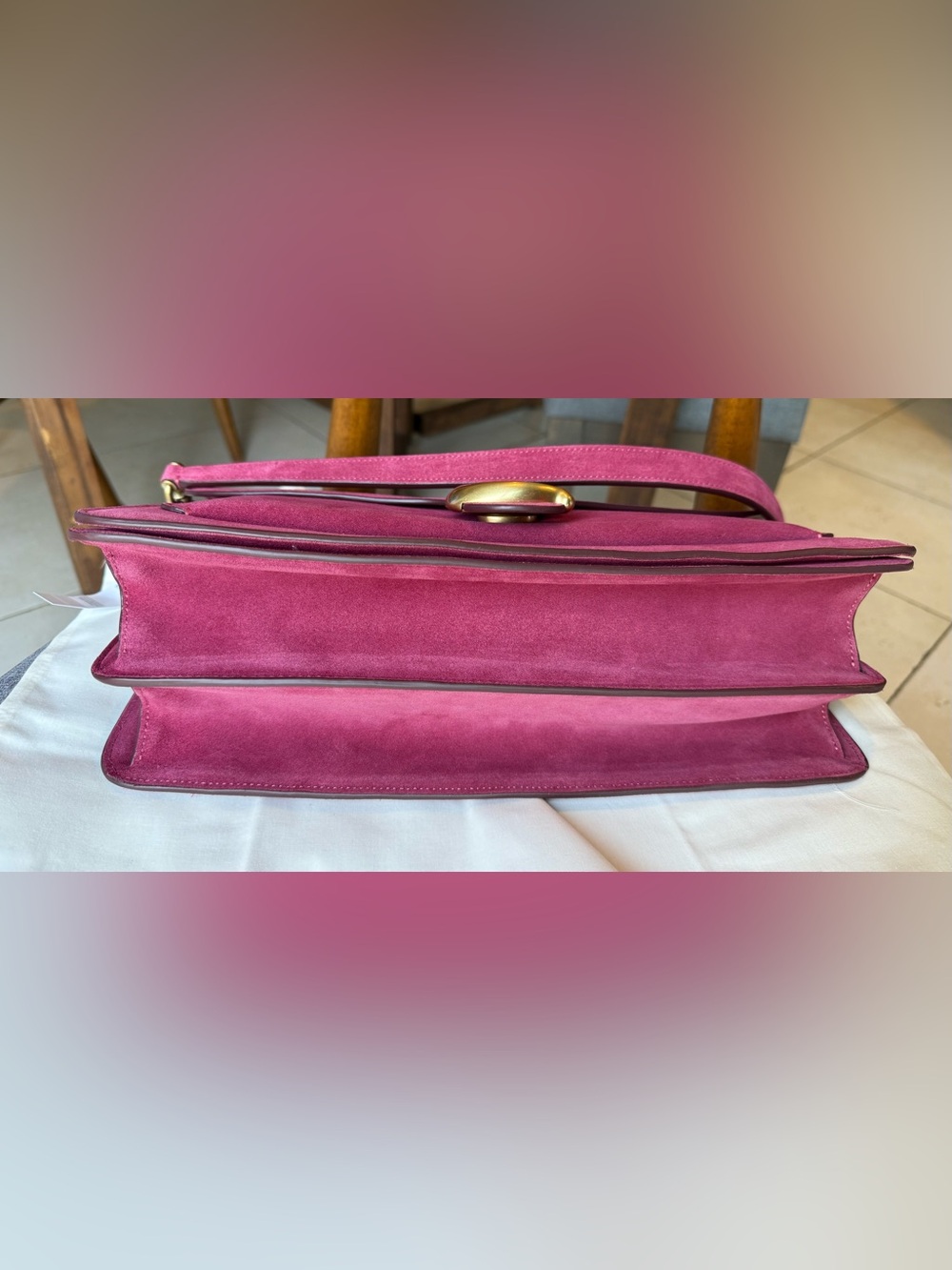 Coach Tabby 36 Fuchsia Pink Suede Shoulder Bag NWT - Picture 5 of 13
